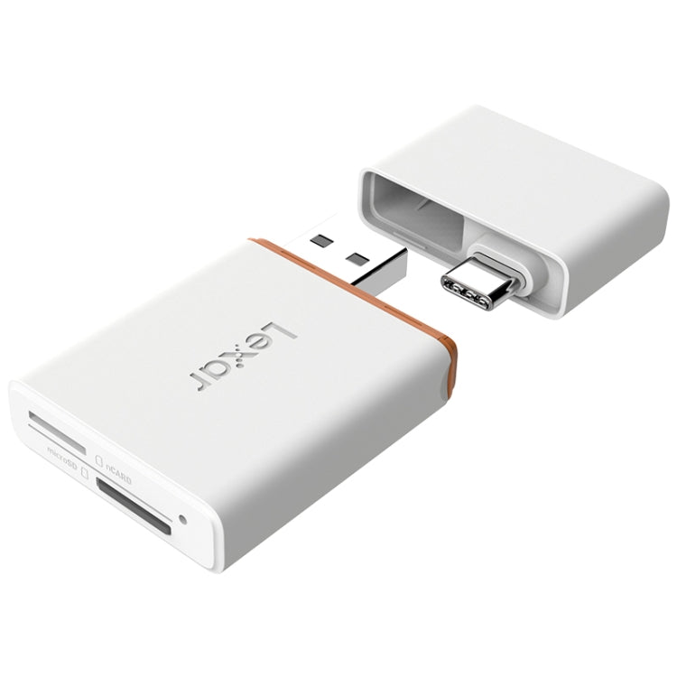 Lexar LRW350U-BNNNC TF Card Reader 2 In 1 T-Ype-C / USB-C Dual Interface For Huawei NM Card(White)