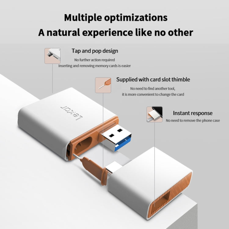 Lexar LRW350U-BNNNC TF Card Reader 2 In 1 T-Ype-C / USB-C Dual Interface For Huawei NM Card(White)