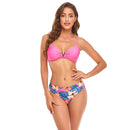 Bikini + Mesh Shawl + Split Swimsuit Women Swimsuit With Chest Pad, Size: L(Yellow)