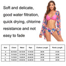 Bikini + Mesh Shawl + Split Swimsuit Women Swimsuit With Chest Pad, Size: L(Orange)