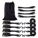 Motorcycle Car Fixed Cargo Ratchet Straps Trailer Tensioner(4 Straps+1 Storage Bag)