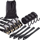 Motorcycle Car Fixed Cargo Ratchet Straps Trailer Tensioner(4 Straps+1 Storage Bag)