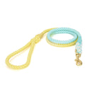 Gradient Dyed Woven Cotton Rope Pet Collar Neck Sleeve Leash(Lemon)