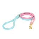 Gradient Dyed Woven Cotton Rope Pet Collar Neck Sleeve Leash(Pink Blue)