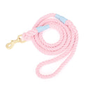 Pet Traction Rope Hand Knitted Cotton Dog Leash(Light Pink)