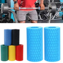 1 Pair Dumbbell Barbell Grip Silicone Thick Bar Handles(Black)