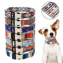 2 PCS Pet Ethnic Style Polyester Cotton Print Pattern Collar, Size: L: 2.5x38-61cm(Aurora Forest)