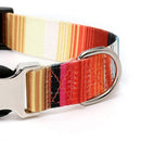 2 PCS Pet Ethnic Style Polyester Cotton Print Pattern Collar, Size: M: 2.0x32-52cm(Blue Stripes)