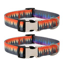2 PCS Pet Ethnic Style Polyester Cotton Print Pattern Collar, Size: M: 2.0x32-52cm(Aurora Forest)