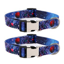 2 PCS Pet Ethnic Style Polyester Cotton Print Pattern Collar, Size: M: 2.0x32-52cm(Milky Way)