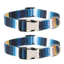 2 PCS Pet Ethnic Style Polyester Cotton Print Pattern Collar, Size: L: 2.5x38-61cm(Blue Stripes)