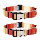 2 PCS Pet Ethnic Style Polyester Cotton Print Pattern Collar, Size: L: 2.5x38-61cm(Orange Stripe)