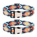 2 PCS Pet Ethnic Style Polyester Cotton Print Pattern Collar, Size: L: 2.5x38-61cm(Diamond )