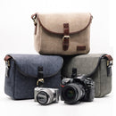 Casual SLR Camera Canvas Crossbody Bag(Blue)