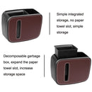 Car Drain Tissue Box Umbrella Storage Pocket Bag Storage Box Car Trash Can(Flip Fur Red)