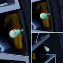 5 Sets Car Tire Luminous Valve Cap Motorcycle Skull Valve Core Cap (Yellow)