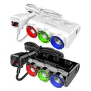 MEICHELE Car Cigarette Lighter Charger Dual USB 1A+2.1A With Switch(Black Voltage Version)