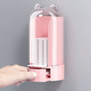 Automatic Push Type Transparent Cosmetic Cotton Storage Box With 50 Cotton Pads(Pink)