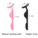 10PCS Eyelashed Stainless Steel Eyelash Tweezers Grafting Fake Eyelash Auxiliary(Pink)