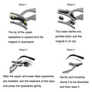 10PCS Eyelashed Stainless Steel Eyelash Tweezers Grafting Fake Eyelash Auxiliary(Black)