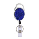 Ceramic Clay Pull Buckle Metal Retractable Keychain Document Buckle(Deep Blue)