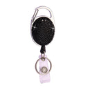 Ceramic Clay Pull Buckle Metal Retractable Keychain Document Buckle(Black)