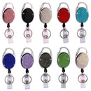 Ceramic Clay Pull Buckle Metal Retractable Keychain Document Buckle(Pink)
