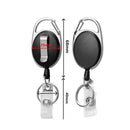 Ceramic Clay Pull Buckle Metal Retractable Keychain Document Buckle(Shiny Black)