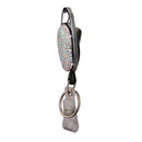 Ceramic Clay Pull Buckle Metal Retractable Keychain Document Buckle(Shiny Black)
