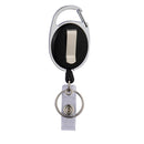 Ceramic Clay Pull Buckle Metal Retractable Keychain Document Buckle(Shiny Black)