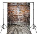 3740 2.1m x 1.5m Brick Wall and Wooden Floor Photography Background
