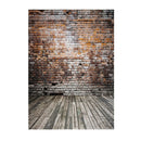 3740 2.1m x 1.5m Brick Wall and Wooden Floor Photography Background
