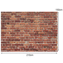 2.1m x 1.5m Retro Red Brick Wall Photo Background
