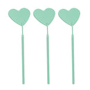 3PCS Stainless Steel Heart Shaped Grafting Eyelashes Inspection Mirror Beauty Tool(Fresh Green)