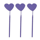 3PCS Stainless Steel Heart Shaped Grafting Eyelashes Inspection Mirror Beauty Tool(Purple)