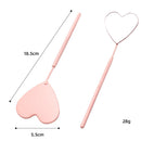 3PCS Stainless Steel Heart Shaped Grafting Eyelashes Inspection Mirror Beauty Tool(Fresh Green)