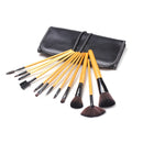 12 PCS / Set Wood Color Makeup Brush Set Loose Powder Brush Makeup Tool
