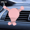 2PCS JQ006 Snap Universal Rotating Car Air Outlet Phone Holder(Cherry Pink)