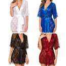 Women Lace Cutout Nightgown Sexy Suit, Size: XXL(White)