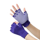 Ladies Non-Slip Fingerless Aerial Yoga Aid Gloves(Purple)