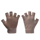 Ladies Non-Slip Fingerless Aerial Yoga Aid Gloves(A2 Beige)