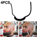 4 PCS Beard Styling Ruler Shaving Tools(Black)