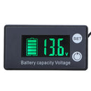 Two-Line Digital Display DC Voltmeter Lead-Acid Lithium Battery Charge Meter, Color: Green