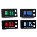 Digital Display DC Voltmeter Lead-Acid Lithium Battery Charge Meter, Color: Blue+Temperature