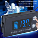 Digital Display DC Voltmeter Lead-Acid Lithium Battery Charge Meter, Color: Blue+Temperature