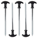 4 PCS Outdoor Canopy Tent Ground Pegs Stainless Steel Threaded Nails