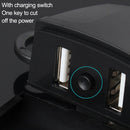 2 PCS Motorcycle Dual USB Charger Waterproof Handlebars Rearview Mirror Universal(Trapezoidal)