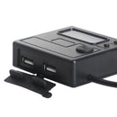 Motorcycle Clock Digital Display Dual USB Phone Charger Waterproof 5V 3A Fast Charge(Black)