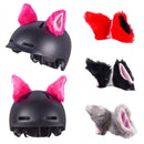 4PCS Motorcycle Plush Ear Helmet Decoration(Light Gray)