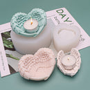 Heart Shaped Angel Wings Silicone Mold Baking Ice Cream Candle Aromatherapy Mold, Specification: S